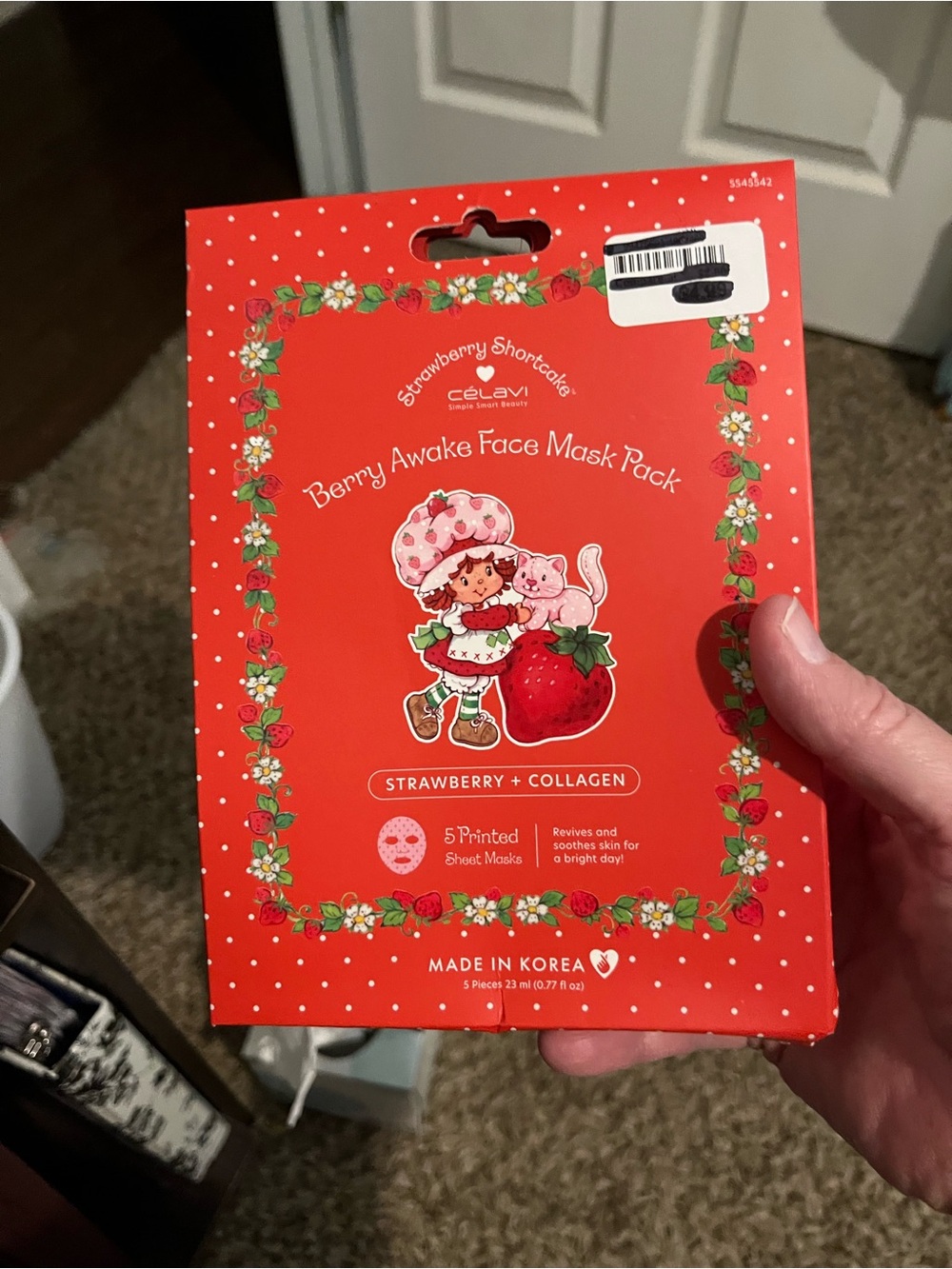 Celavi Berry Awake Strawberry + Collagen Face Mask Pack - Red